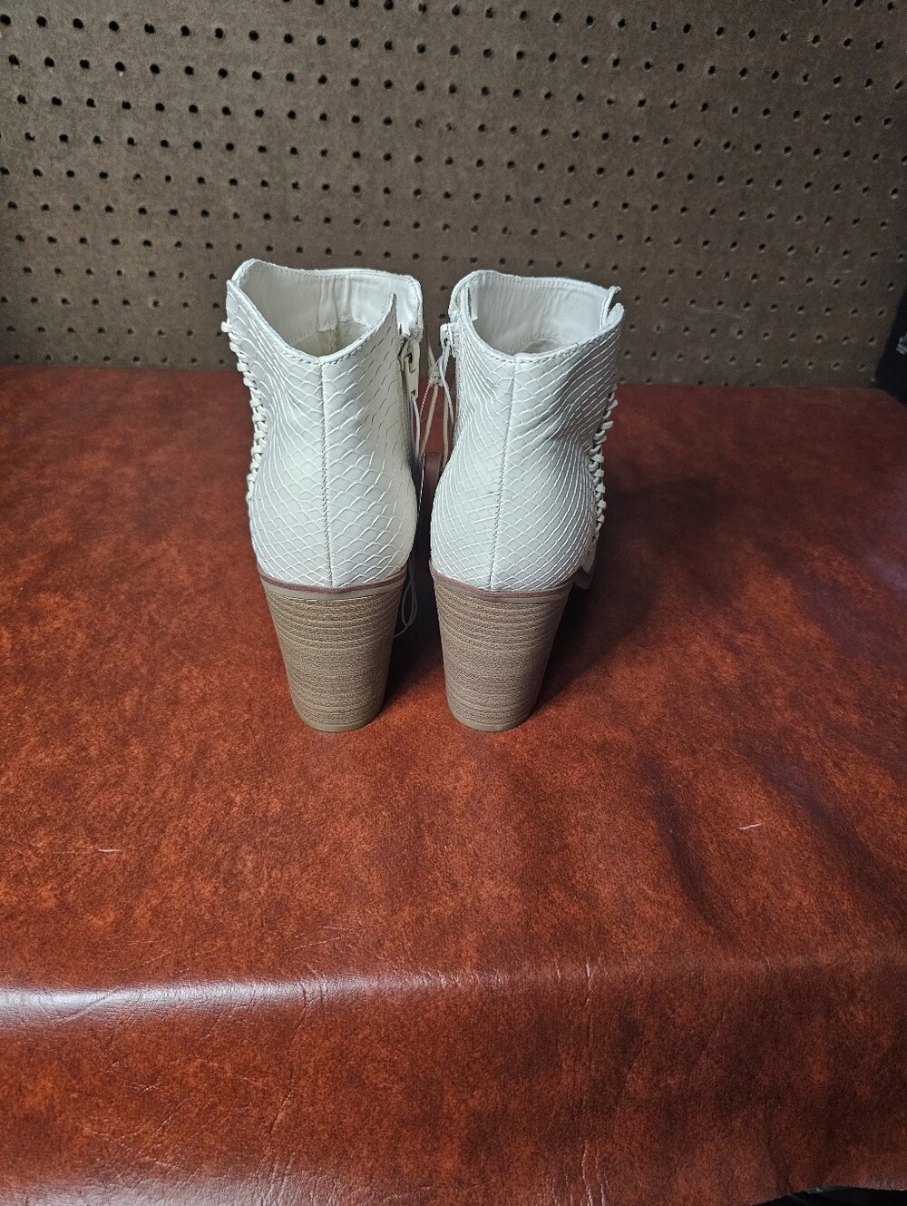 MIA Women's Ivory Textured Ankle Booties - Picture 8 of 11